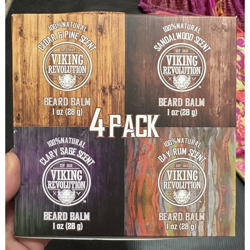 Viking Revolution 4 Beard Balm Variety Pack (1oz Each) - 1 Ounce (Pack of 4)